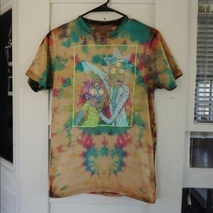 Custom trippy tie dye Rick and Morty tee